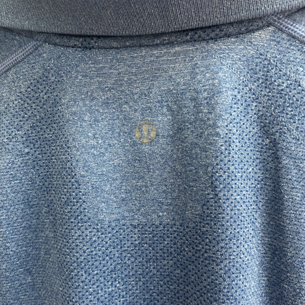Gently Used Lululemon Metal Vent Tech Polo Shirt Heathered Blue Mens
